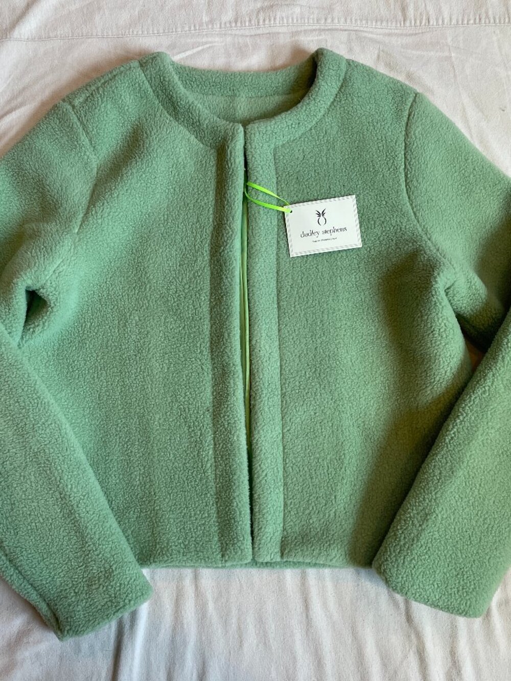 Dudley Stephens Mint Green Fleece Catrock Cardigan Jacket Women’s M - Picture 1 of 9
